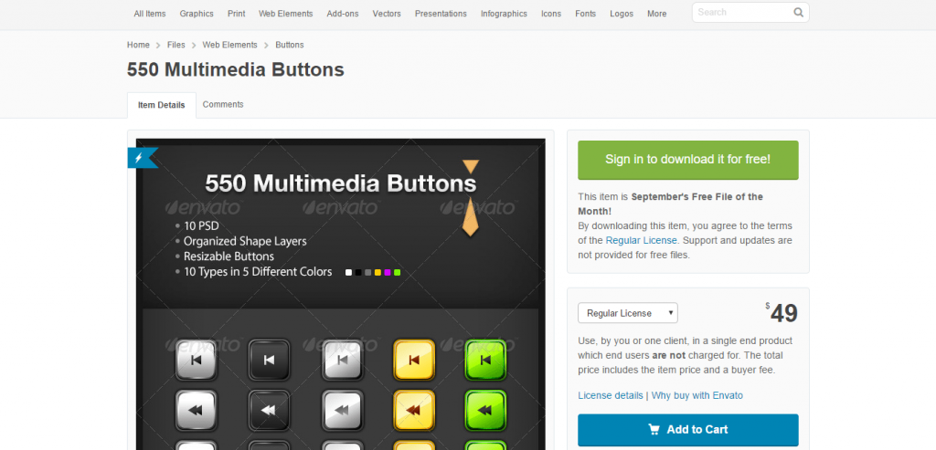 550 Multimedia Buttons by RoyVelvet