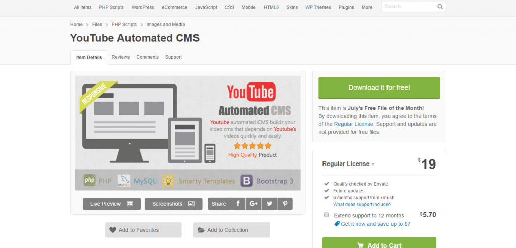 YouTube Automated CMS CodeCanyon